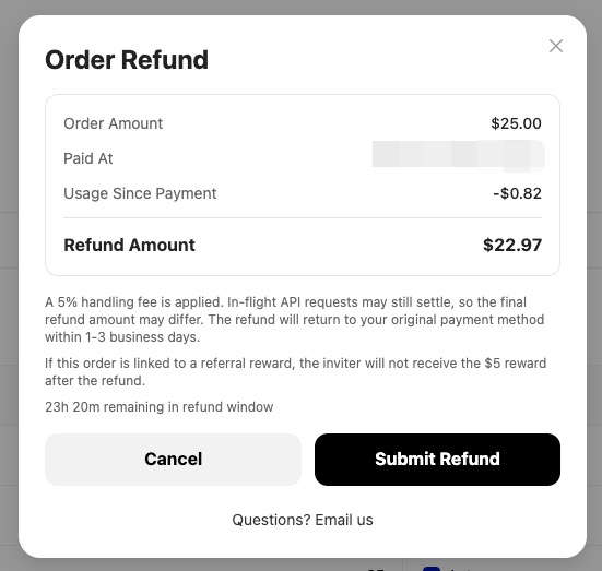 Confirm refund details